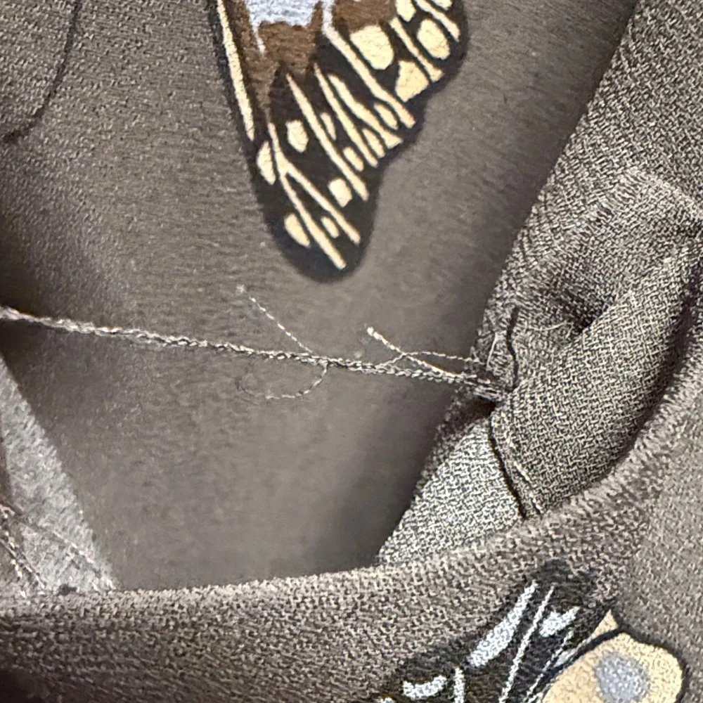 torrid Charcoal Butterfly Print Tunic with Cream and Brown Accents - Picture 7 of 7